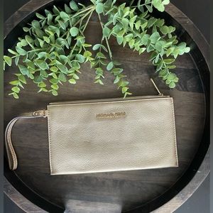 Metallic Gold Michael Kors Wristlet